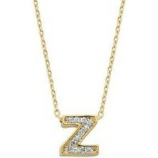 Sembol Gold Altın Z Harfli Taşlı Kolye