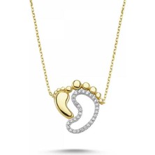 Sembol Gold Embolgold Altın Bebek&Anne Ayak İzi Kolye