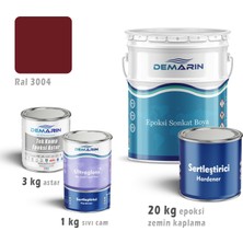 Demarin Epoksi Zemin Kaplama 20 Kg Set (3 Kg Astar +20 Kg Epoksi Zemin Kaplama +1 Kg Sıvı Cam)