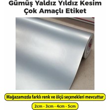 Yıldız Kesimli Gümüş Yaldız Çok Amaçlı Etiket 2cm - 500 Adet