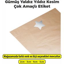 Yıldız Kesimli Gümüş Yaldız Çok Amaçlı Etiket 2cm - 500 Adet