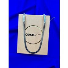 Italyan Ezme Gümüş Gri (Sılver) Paslanmaz Çelik Kolye 45CM