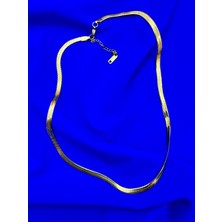 Italyan Ezme Gümüş Gri (Sılver) Paslanmaz Çelik Kolye 45CM