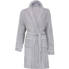 Ürün Açıklaması Fortuna Unisex Bornoz Gri- Beyaz Biyeli