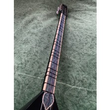 Bağlama Evi Ekolayzerli Profesyonel Gitar Buru Mat Siyah Kısa Sap Bağlama Saz