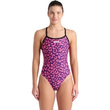 Arena Printed Swimsuit Challenge Back Kadın Mor Yüzücü Mayosu 009443950