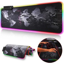 CoverZone Büyük Oyuncu RGB Mousepad Harita Desenli 80x30 cm