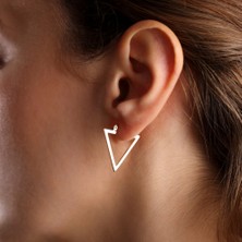 Sembol Gold Üçgen Altın Küpe 14 Ayar 2,3 cm Zarif Küpe