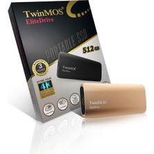 TwinMOS 512GB Taşınabilir Harici SSD USB 3.2/Type-C Gold (PSSDFGBMED32-G)