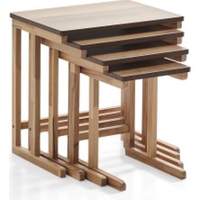 Rehome Sharm Dörtlü Zigon Sehpa | Ceviz | Kayın Sehpa