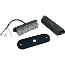 12V-24V ÇAKAR FLAŞ LED LAMBA (ŞEFFAF) (BEYAZ/BEYAZ) (4X1W) 18 FONKSİYONLU (132*34*30 MM)