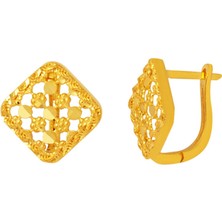 Bilezikci Kare Kalemli Tasarım 22 Ayar Bayan Küpe