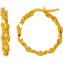 Bilezikci Burma Halka Altın Küpe 14 Ayar 2 cm. Çaplı