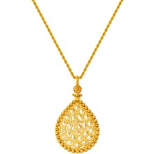 Bilezikci Buz Kırığı Damla Tasarım Altın Kolye