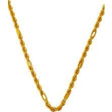 Bilezikci Ataç Burmalı Halat Altın Zincir Kolye 60 Cm.