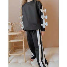 Sacro Kids Fiyonk Desenli Eşofman-Sweatshirt 2 Iplik Mevsimlik Kız Çocuk Takım