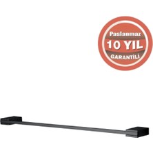 Çelik Banyo Paslanmaz Pirinç Titanik Uzun Havluluk 30CM Mat Siyah