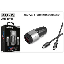 Araç Şarj Cihazı Oto Çakmaklık Şarj Aleti Seti 2 Port/ USB +Type C Kablo Yüksek Hızlı Şarj 45 W Qc Set