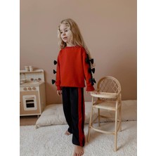 Sacro Kids Fiyonk Desenli Eşofman-Sweatshirt 2 Iplik Mevsimlik Kız Çocuk Takım