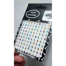 BaharEli 100 Adet, Damla Formunda, Kendinden Yapışkanlı, Renkli, Yüz, Göz Kenarları ve Tırnak Taş Sticker /gelin Aksesuarı
