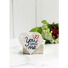 Sevgililer Günü Etiketi - You And Me Baskılı 50 Adet  Kalp Etiket (4,5 Cm)