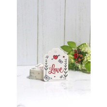 Sevgililer Günü Etiketi - Love Baskılı 50 Adet Etiket (4,5 x 6 cm )