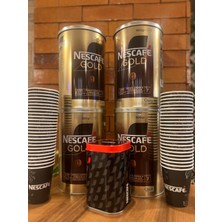 Nescafe Gold 900gr x4 Adet + 100 Adet Kapaklı Bardak ve 1 Adet Tin Box