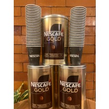 Nescafe Gold 900 gr x 3 Adet + 100 Adet Kapaklı Bardak