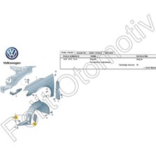 Scirocco Sağ Ön Çamurluk Davlumbaz Kapağı 1K8805414 (Orjinal)