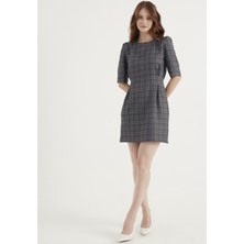 Ekoseli Mini Elbise