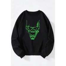 The Wert Exhumed Baskılı Kadın/erkek Siyah Bisiklet Yaka Pamuklu Sweatshirt