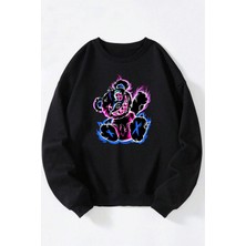 The Wert Scarface The World Is Yours Baskılı Kadın/erkek Siyah Bisiklet Yaka Pamuklu Sweatshirt