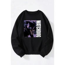 The Wert The Eyes Chıco Tony Montana Baskılı Kadın/erkek Siyah Bisiklet Yaka Pamuklu Sweatshirt