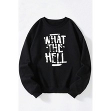 The Wert Konsol Play Baskılı Kadın/erkek Siyah Bisiklet Yaka Pamuklu Sweatshirt