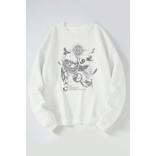 The Wert The Shatterıng Downfall Of Prıde Baskılı Kadın/erkek Beyaz Bisiklet Yaka Pamuklu Sweatshirt