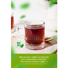 Vienev 6 Adet Cam Kulplu Çay Bardağı 225 ml