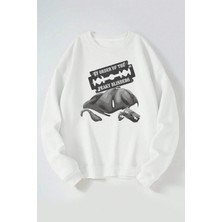 The Wert Peaky Blınders Order Baskılı Kadın/erkek Beyaz Bisiklet Yaka Pamuklu Sweatshirt