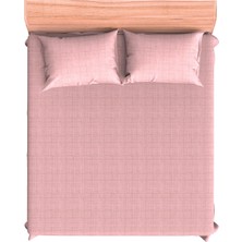 Maki Home Pamuklu Kırçıl Efektli Pembe 100 x 200+50 x 70 Polycotton Tek Kişilik Lastikli Çarşaf Seti