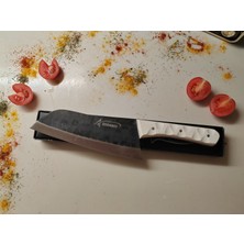 Ardabey Özel Üretim Mikarte Saplı Dövme El Işçiliği Santoku Şef Bıçağı