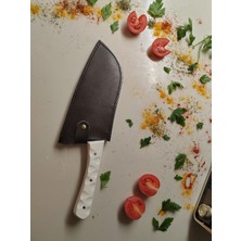 Ardabey Özel Üretim Mikarte Saplı Dövme El Işçiliği Santoku Şef Bıçağı