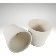 Dekoratif Orkide Saksısı - Beyaz Beton