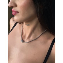 Db Tasarım Çelik Zirkon Taşlı Ters Pembe Kalpli Charm Pandora Kolye