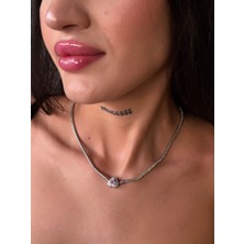 Db Tasarım Çelik Zirkon Taşlı Ters Pembe Kalpli Charm Pandora Kolye