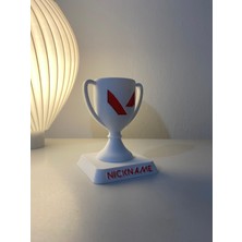 Isme Özel Valorant Şampiyonluk Kupası - 12 cm Kırmızı Beyaz