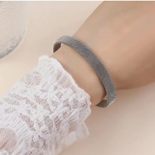 Titanyum Çelik Kasa Üzeri 24 Ayar Altın Kaplama Hasır Örgü Model Ayarlanabilir Unisex Bileklik