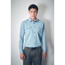 Çıtçıtlı Çift Cepli Gömlek