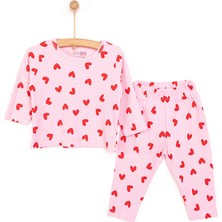 Hellobaby Kaşkorse Uzun Kol Kalp Desen Pijama Takımı