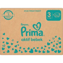 Prima Aktif Bebek, Bebek Bezi 3 Numara, 156 adet