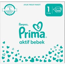 Prima Aktif Bebek, Bebek Bezi 1 Numara, 200 adet