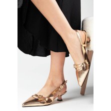 Mio Gusto Kristin Bakır Renk Kısa Topuklu Kadın Ayakkabı